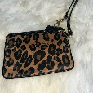 Leopard coach wristlet